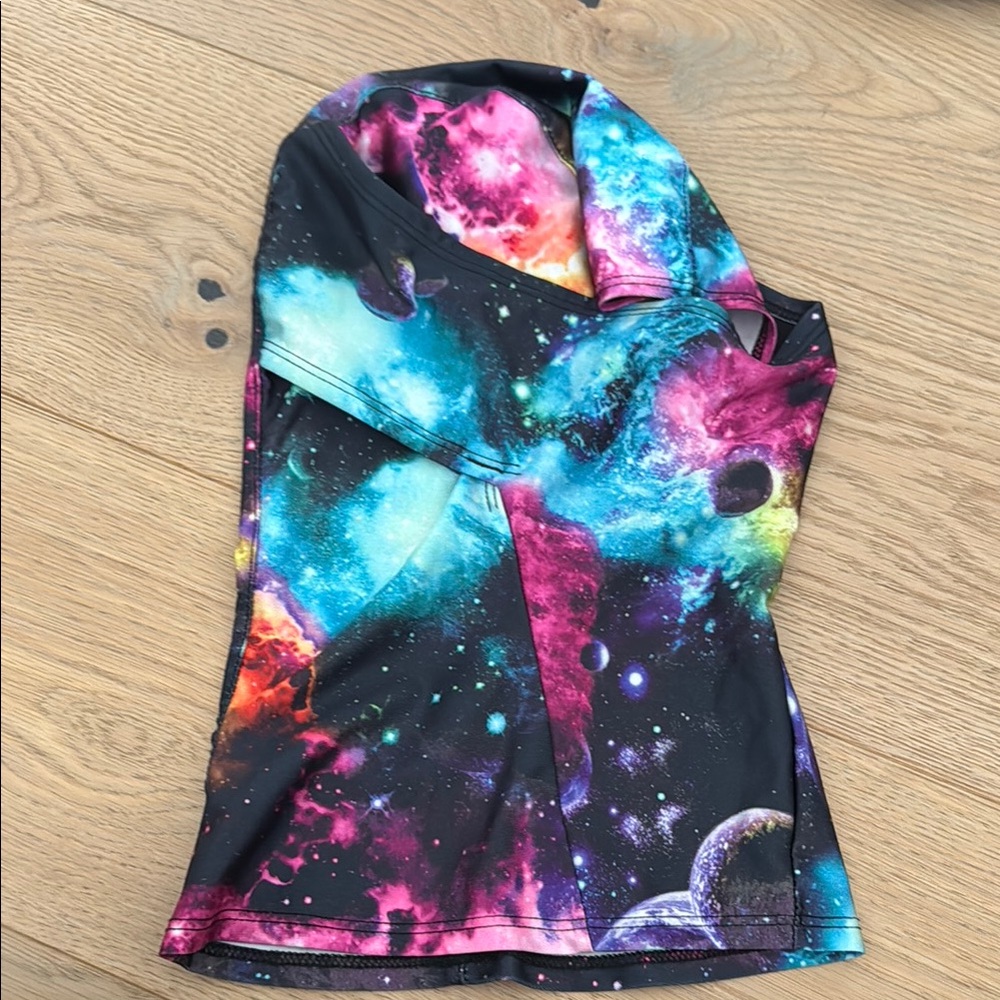 Galaxy Print Hooded Top